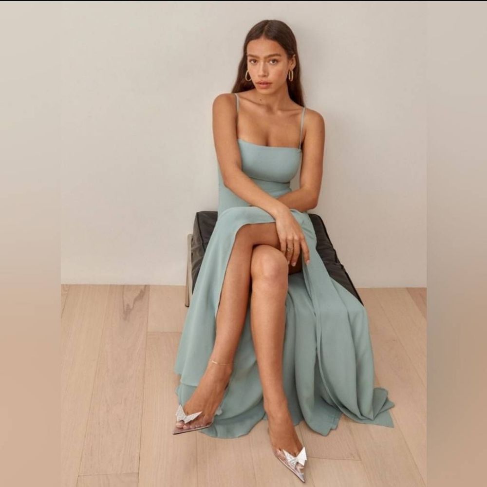 NWT Reformation Ingrid Dress in Celadon Green Size 4